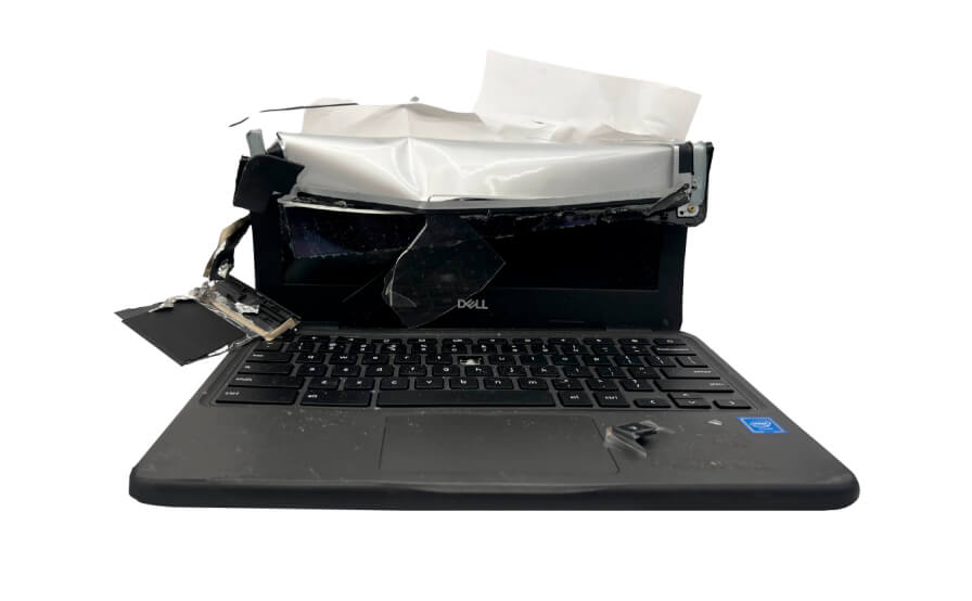 damaged Dell device