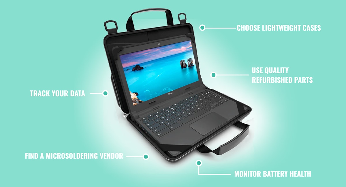 Chromebook with multiple ways to extend its life