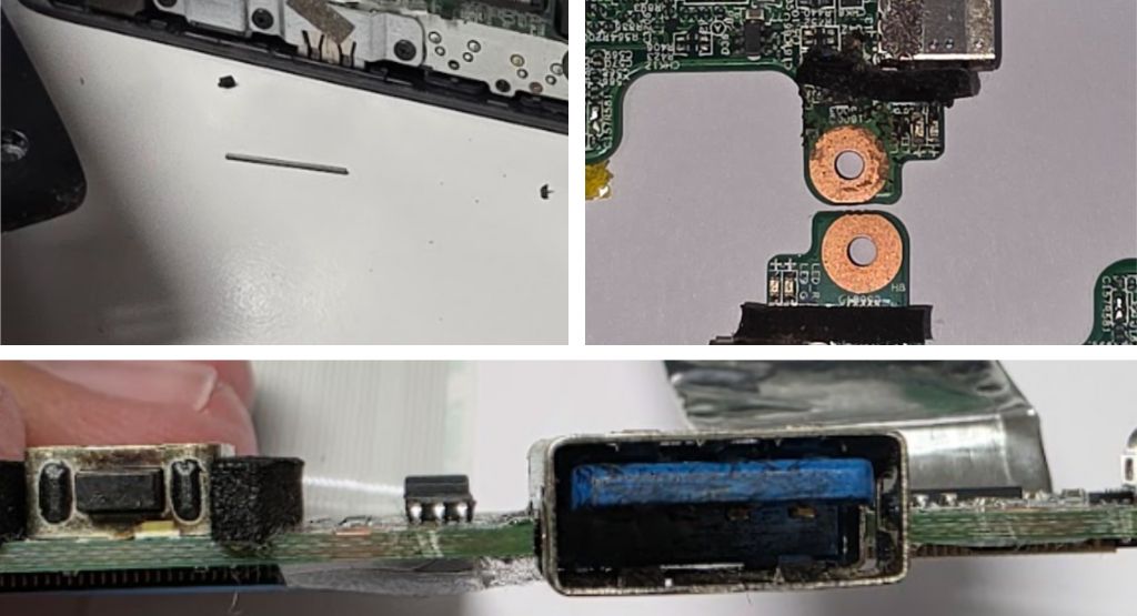 damaged Chromebooks after TikTok fire trend