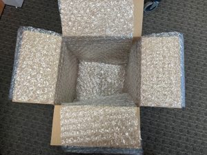 package with bubble wrap inside