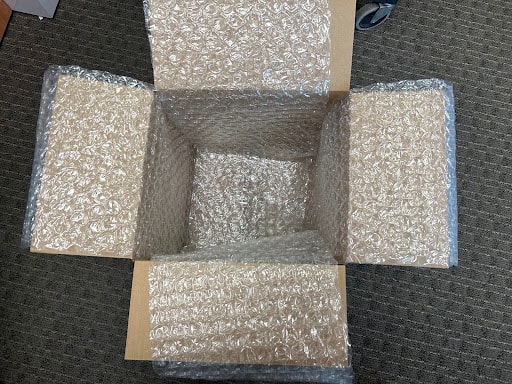 package with bubble wrap inside