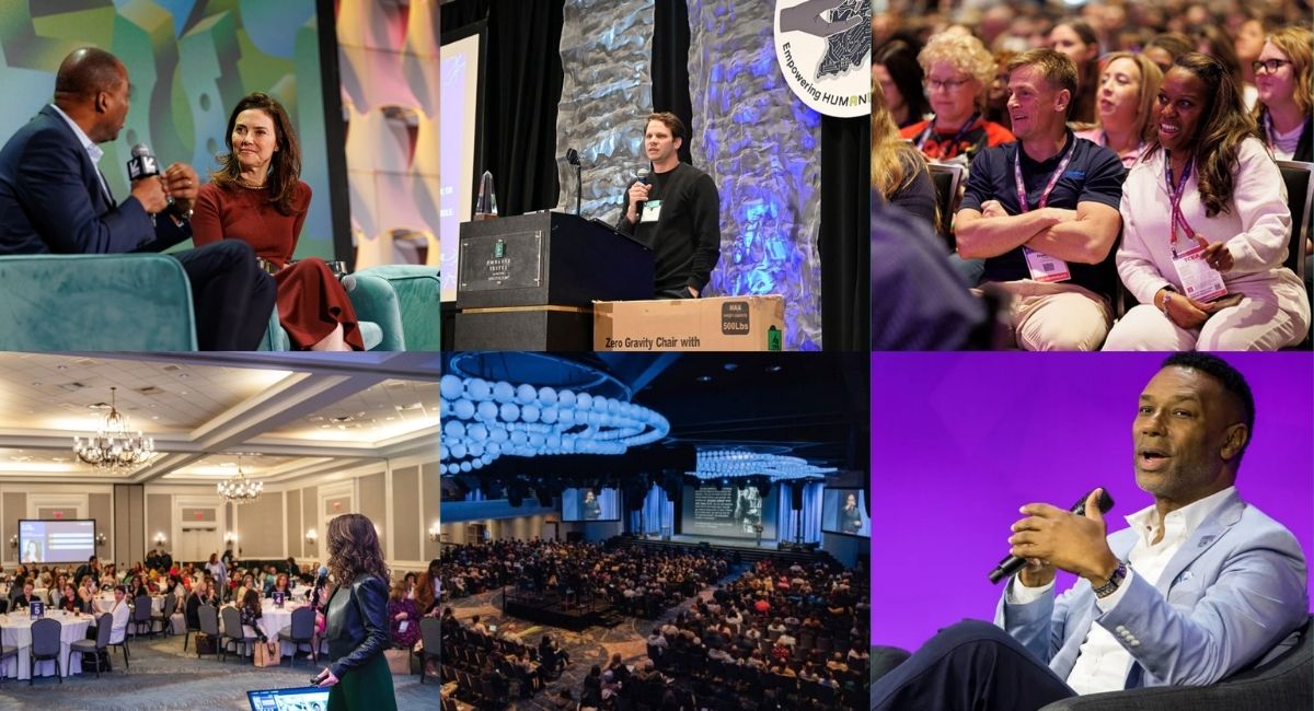 collage of portraits from conference